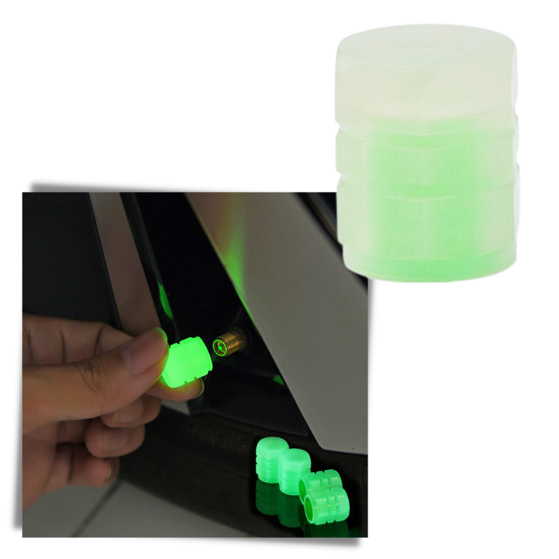 4 Bouchons de valves lumineux pour voitures
