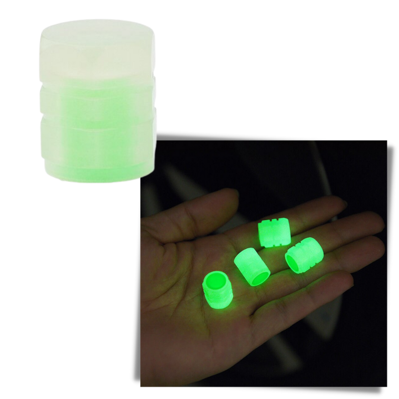 4 Bouchons de valves lumineux pour voitures