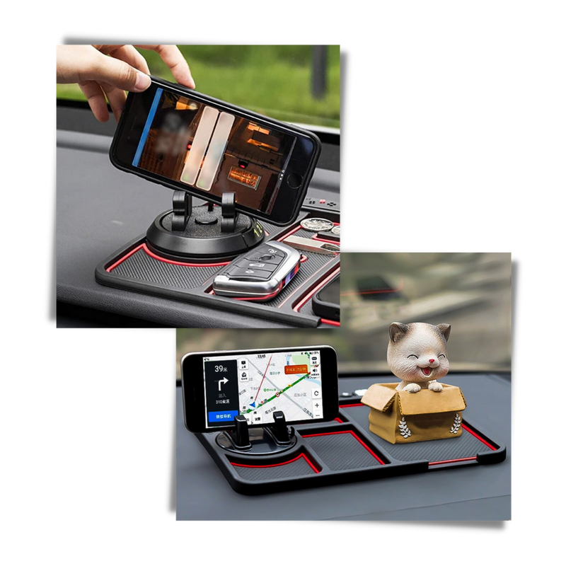 Tapis antidérapant et support de téléphone pour voiture