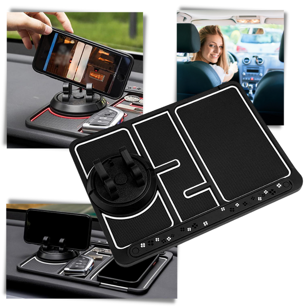 Tapis antidérapant et support de téléphone pour voiture
