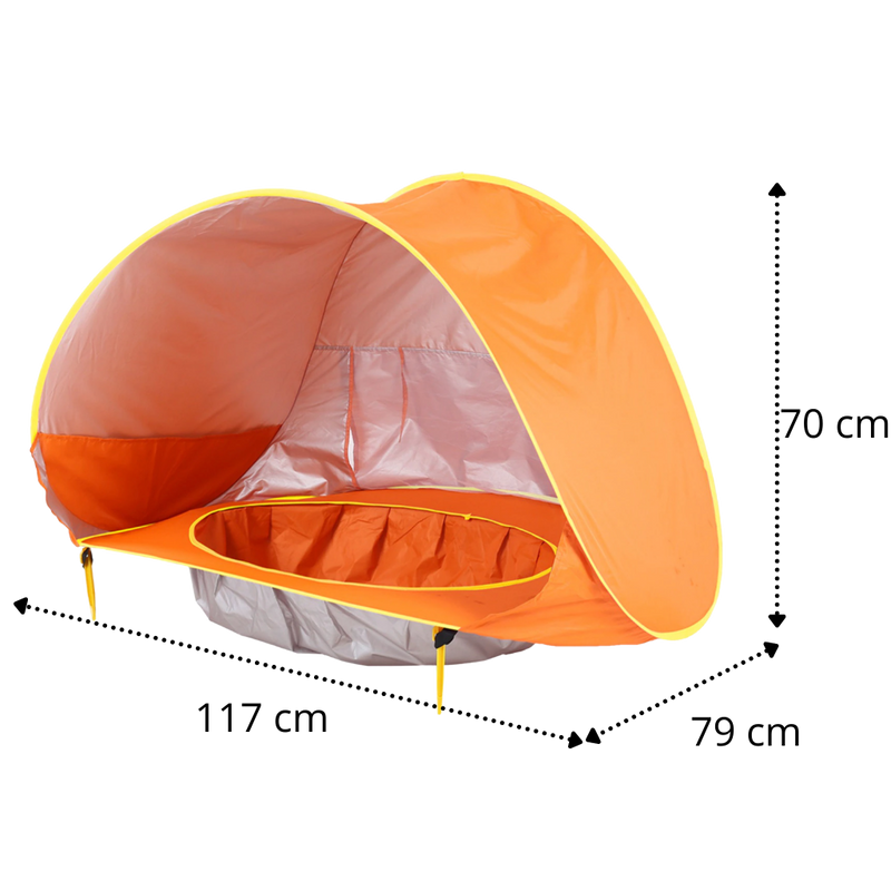 Tente de plage portative pour bébé avec mini-piscine