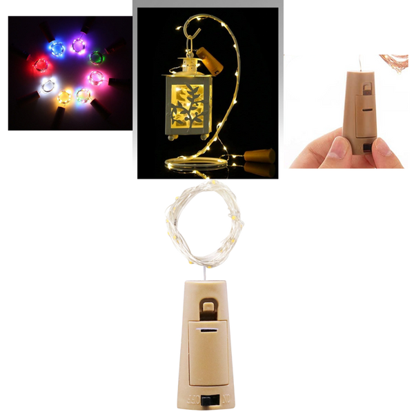 Guirlande lumineuse LED pour bouteille avec bouchon (lot de 3)