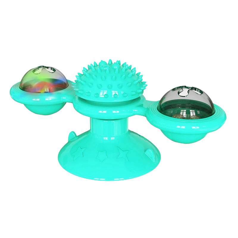 Jouet pour chat "moulin à vent rotatif" avec brosse