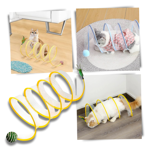 Tunnel compact interactif pour chats